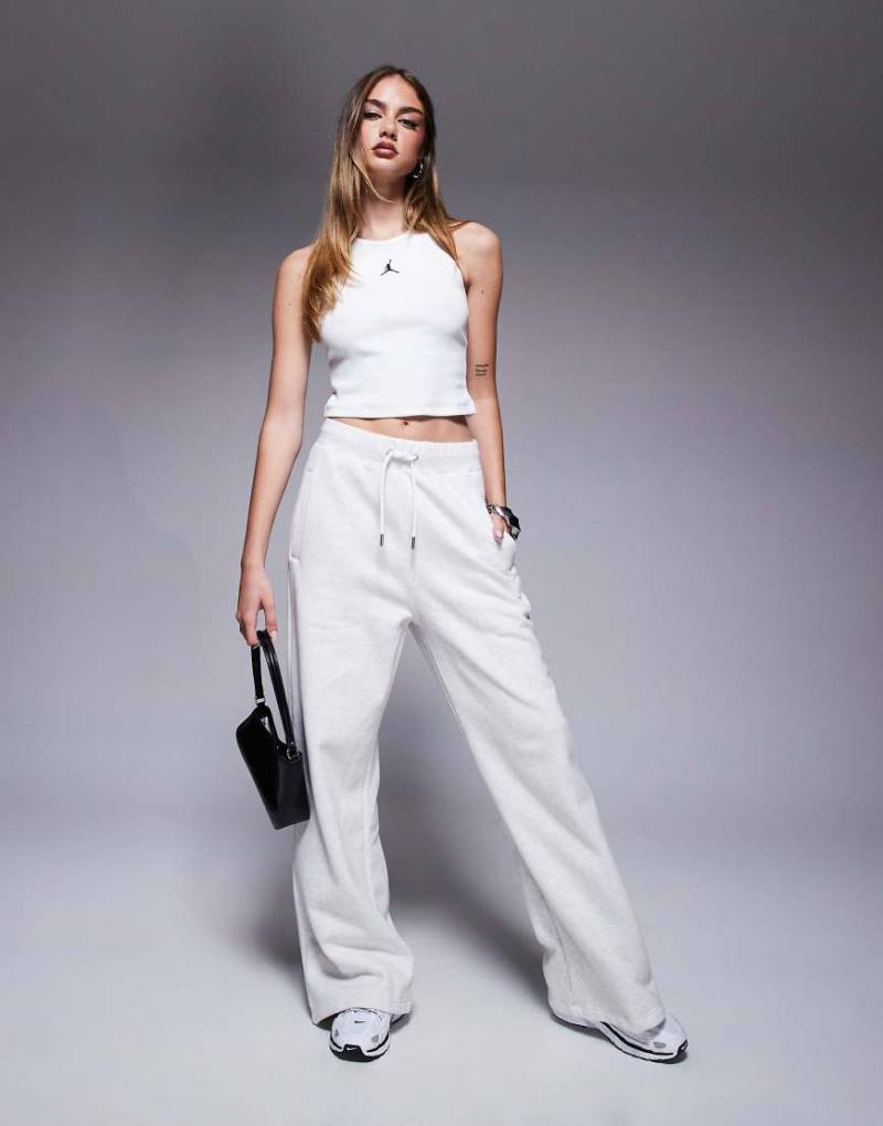 Jordan - Flight Fleece - Jogginghose in Grau mit hohem Bund und geradem Schnitt von Jordan