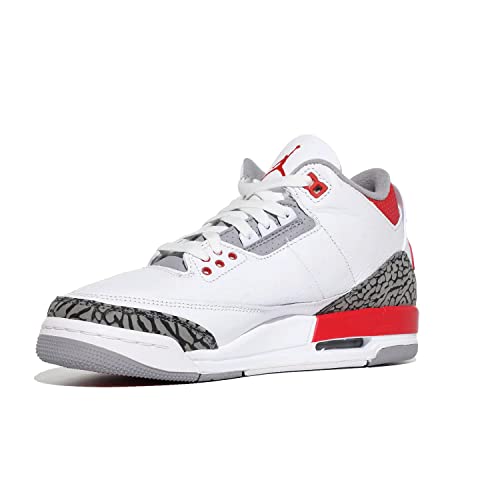 Jordan Grade School Jordan 3 Retro Fire Red Weiß/Feuerrot-Schwarz, Weiß/Feuerrot/Zementgrau/Bla, 36 EU von Jordan