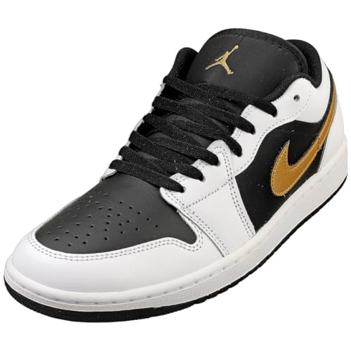 Air Jordan 1 Low Men's Shoes (553558-172, White/Metallic Gold-Black), Weiß/Metallic-Gold-Schwarz, 45 EU von Jordan