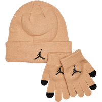 Jordan Kids Beanie Glove Set Unisex Winter Mützen - Braun - Größe YOUTH - Wolle von Jordan
