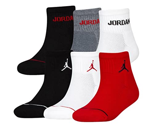 Jordan Knöchelgepolsterte Socken für Jungen, 6 Stück, Gym Red/Black, 7-9 von Jordan