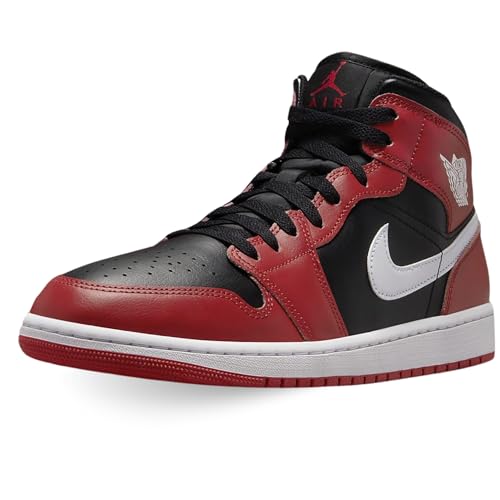 Jordan Men's 1 Mid Black/White-Gym Red (DQ8426 061), Schwarz/Gym Rot/Weiß, 42.5 EU von Jordan