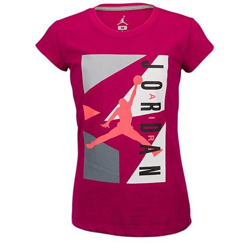 Jordan Retro 7 Blocked T-Shirt, Sport Fuchsia/Hot Lava/Wolf Grey, Klein von Jordan