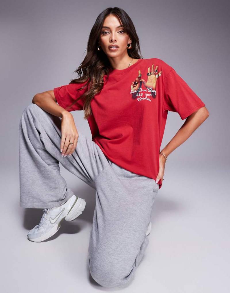 Jordan - T-Shirt in Rot mit Ring-Print auf dem Rücken von Jordan