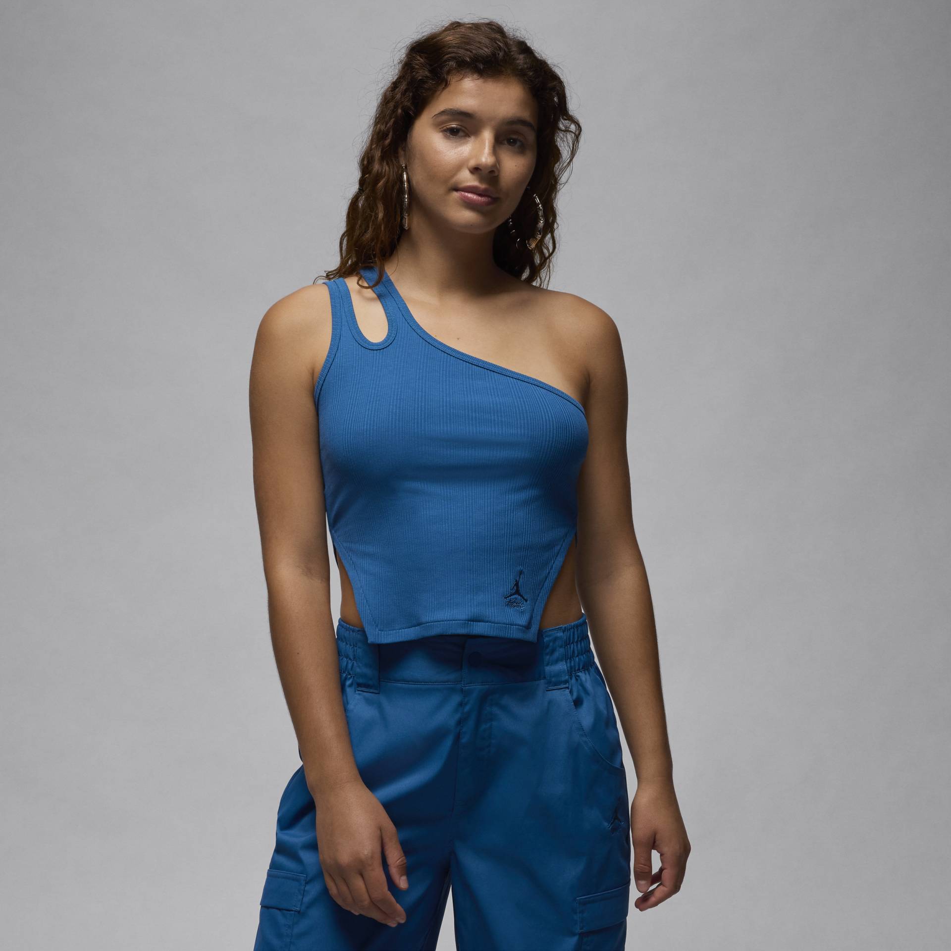 Jordan asymmetrisches Ripp-Tanktop für Damen - Blau von Jordan