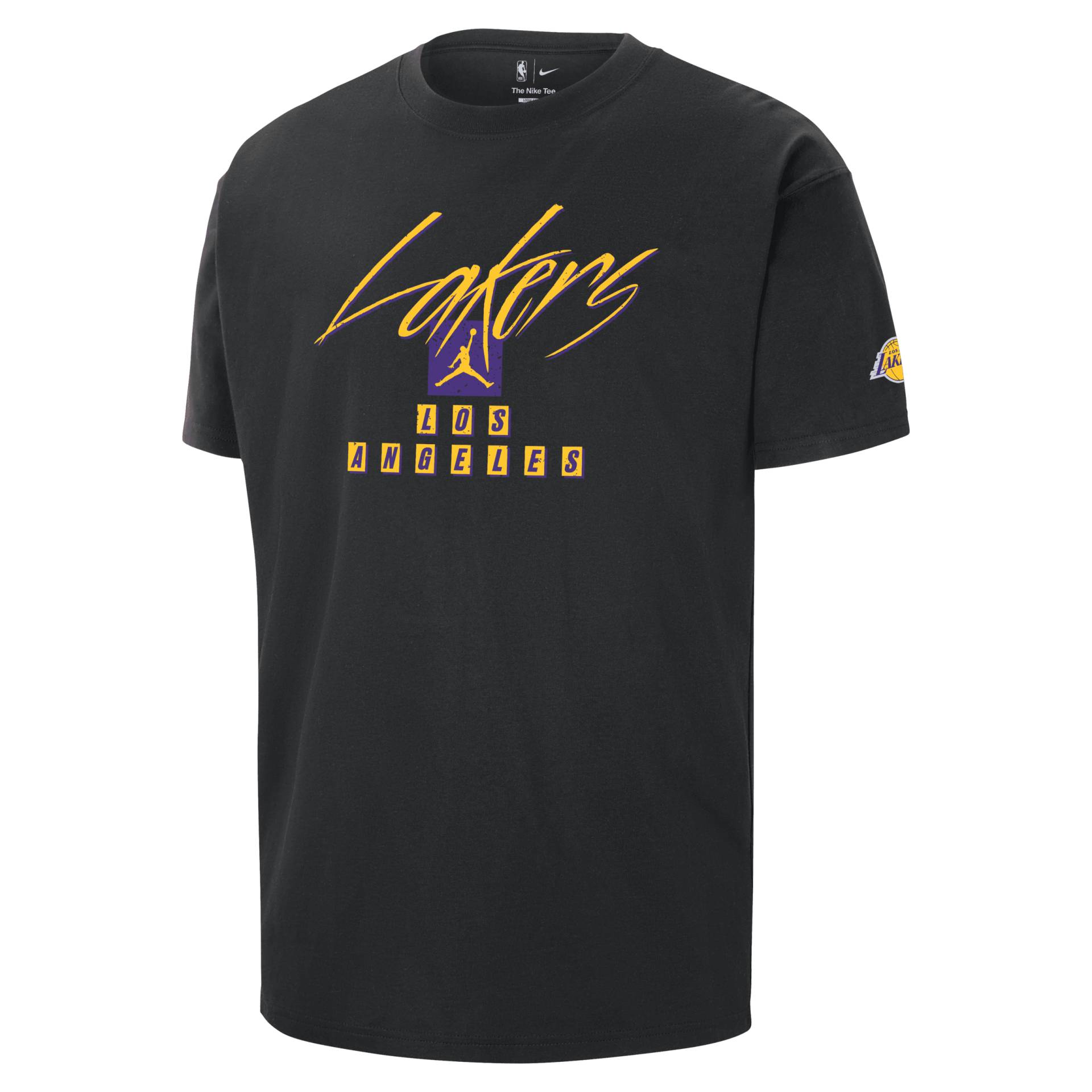 Los Angeles Lakers Courtside Statement Edition Jordan Max90 NBA-T-Shirt für Herren - Schwarz von Jordan