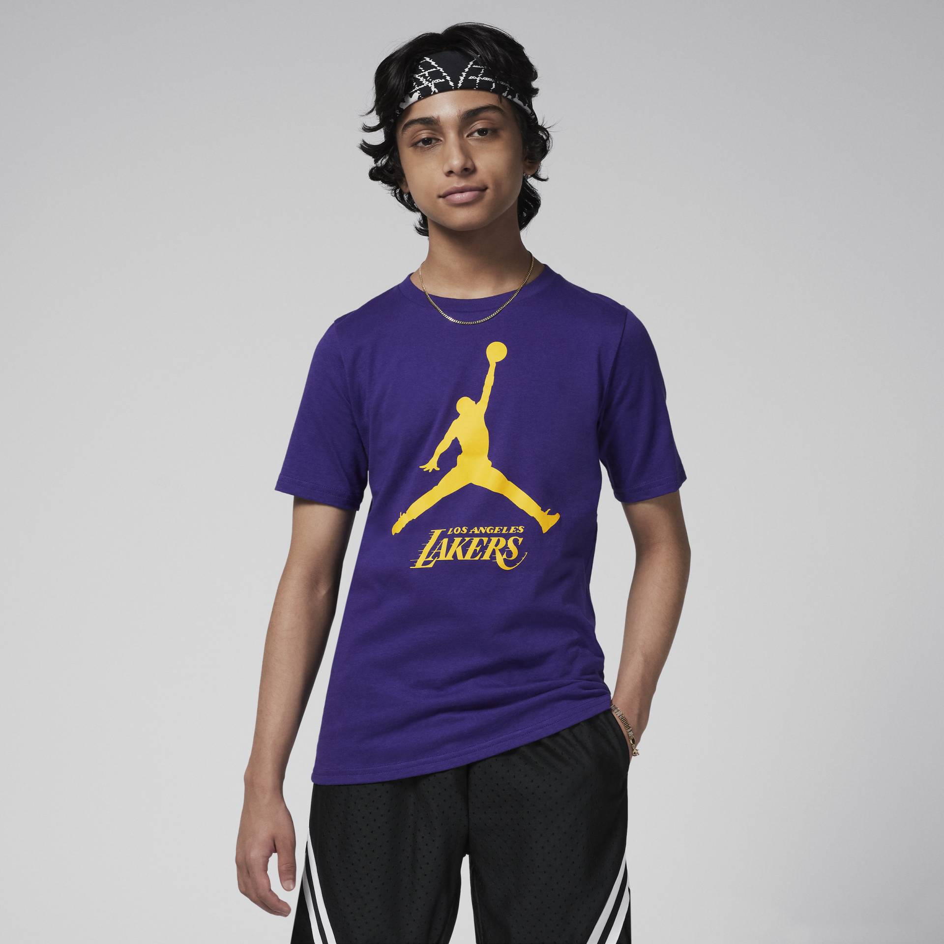 Los Angeles Lakers Essential Jordan NBA-T-Shirt für ältere Kinder (Jungen) - Lila von Jordan