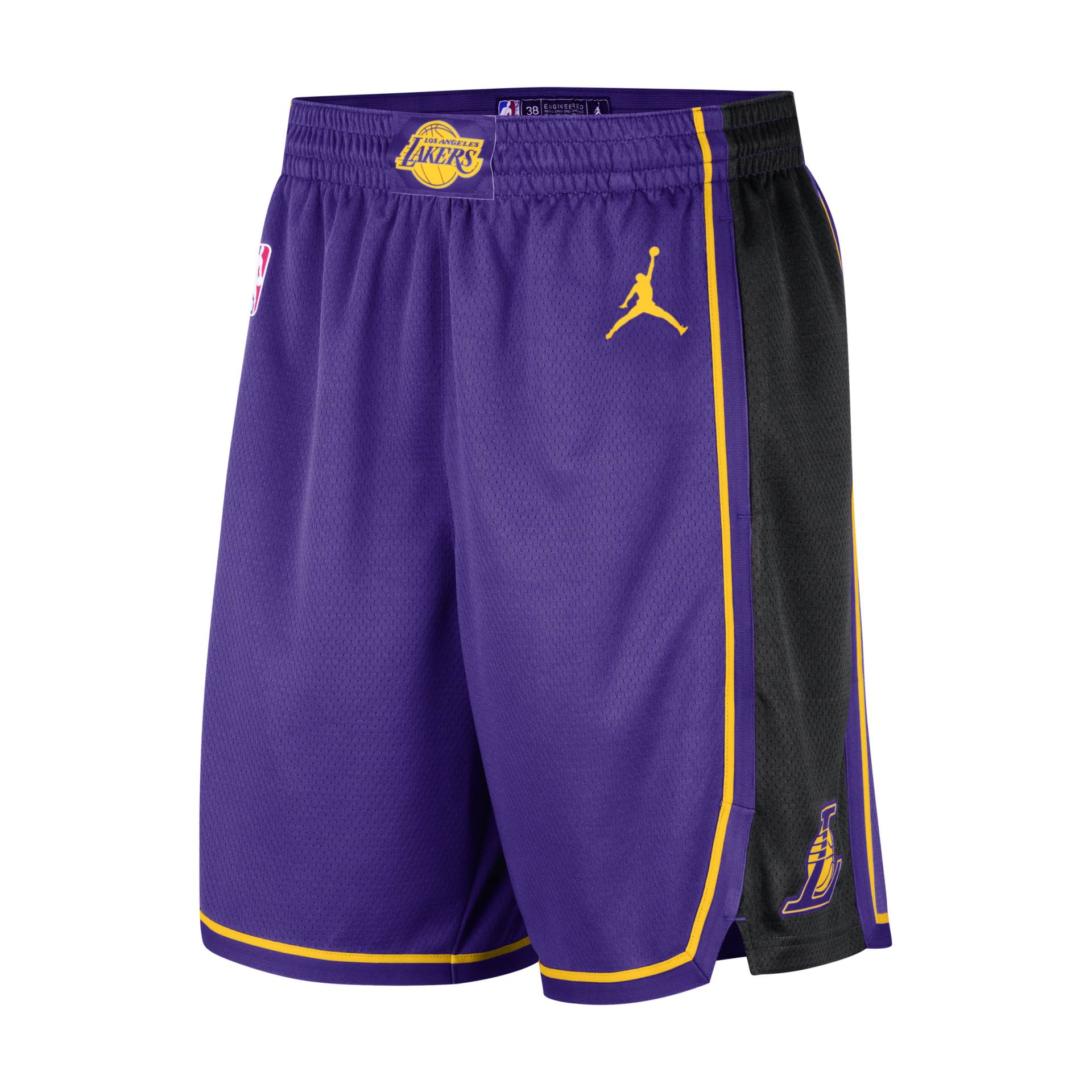 Los Angeles Lakers Statement Edition Jordan Dri-FIT NBA Swingman Basketballshorts für Herren - Lila von Jordan