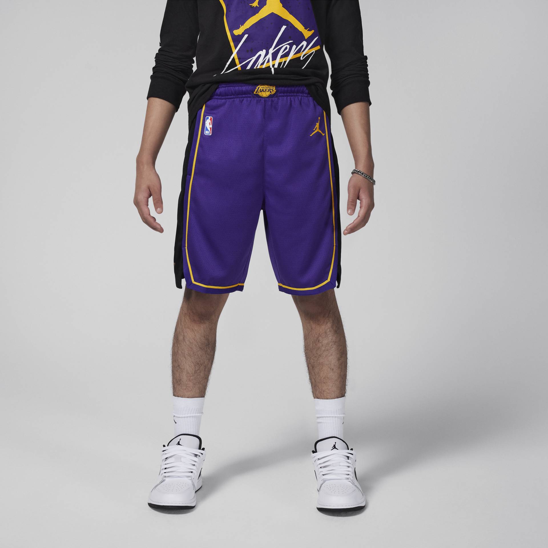 Los Angeles Lakers Statement Edition Jordan NBA Swingman Basketballshorts für ältere Kinder - Lila von Jordan