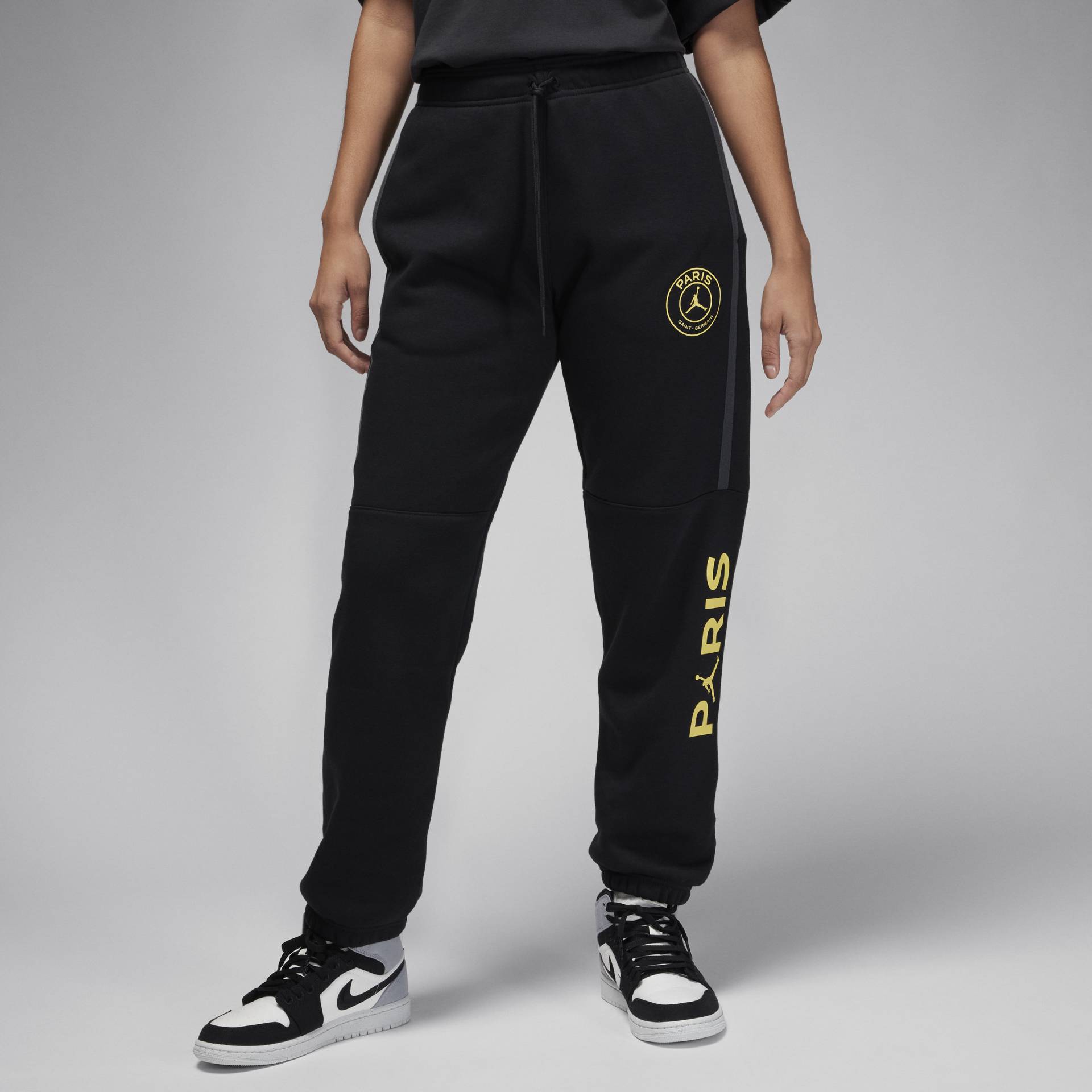 Paris Saint-Germain Brooklyn Fleece Jordan Fußballhose mit Grafik für Damen - Schwarz von Jordan