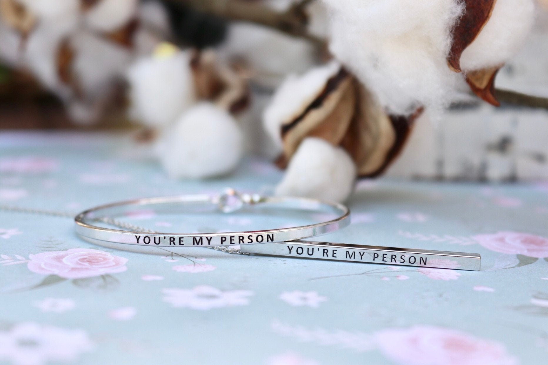 Du Bist Meine Person/Grey's Anatomy Halskette Oder Armreif Stapelbar 14K Dipped Bar Mit Gravur Gold Silber Rose von JordynJamesCo