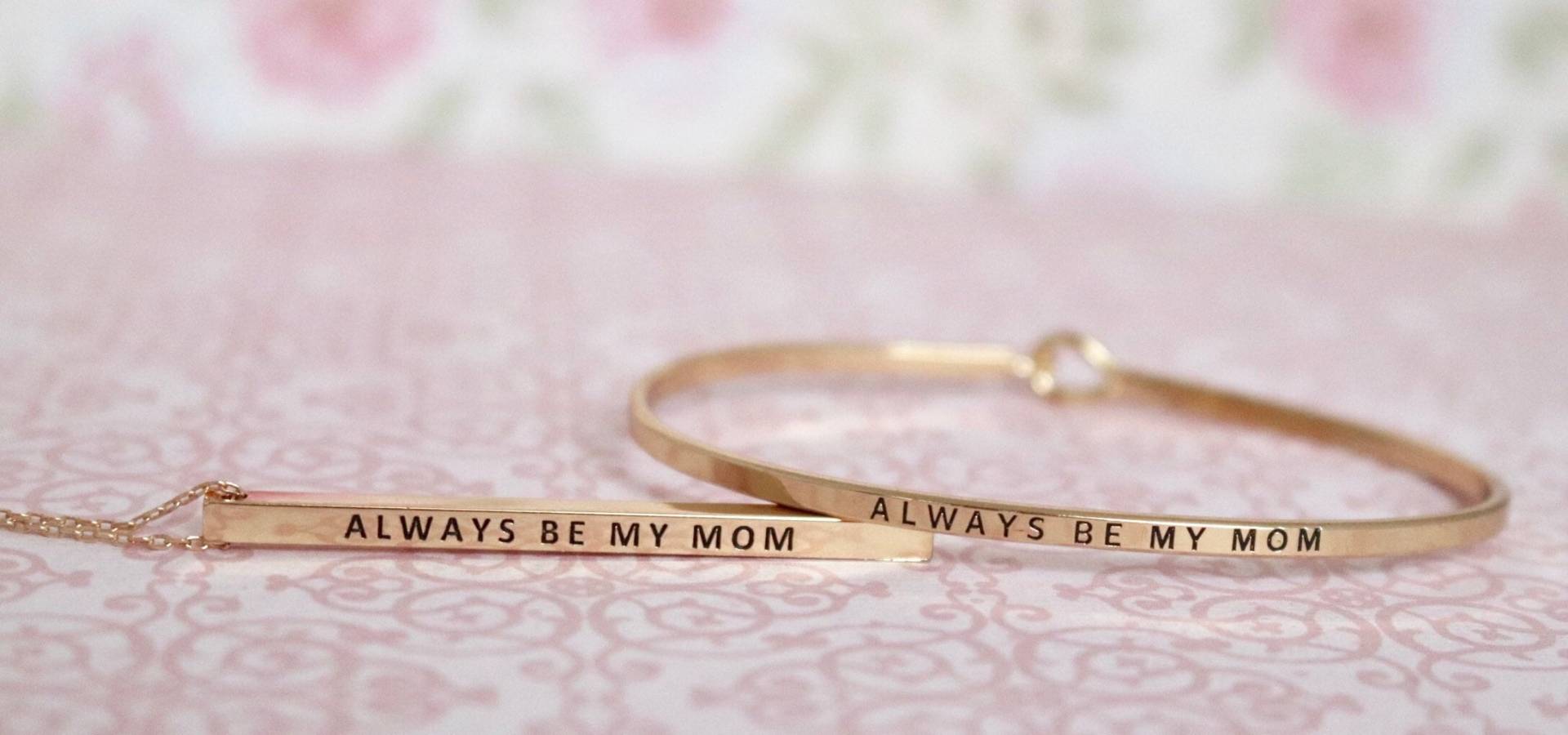 Immer Werden Meine Mutter Bar Halskette Und Armband Set/Muttertag Geschenk Mama Bär Ich Liebe Dich Rose Gold Silber von JordynJamesCo