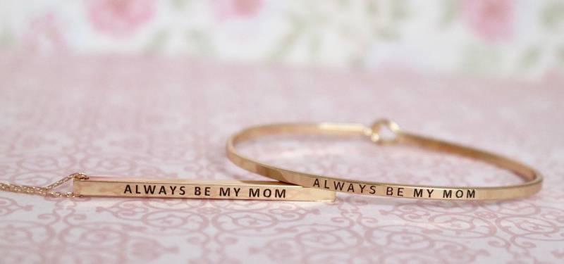 Immer Werden Meine Mutter Bar Halskette Und Armband Set/Muttertag Geschenk Mama Bär Ich Liebe Dich Rose Gold Silber von JordynJamesCo