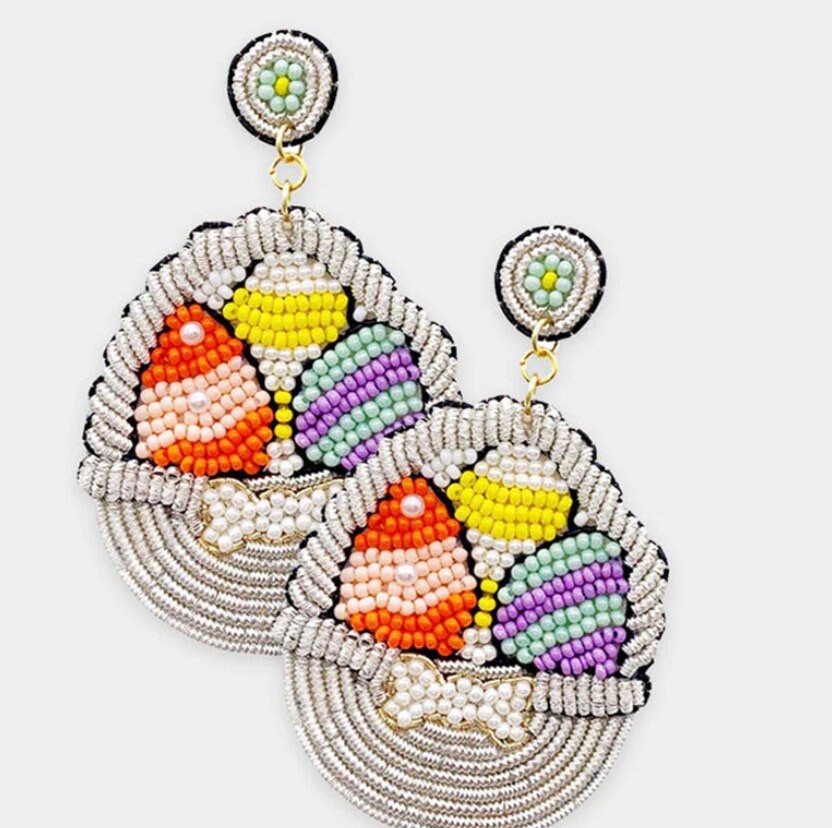 Osterkorb Ohrringe/Eierkörbe Große Statement Saatperle Osterschmuck Geschenke Für Sie Baumeln Runder Post Osterkorb Ohrringe/Eierkörbe Große Statement Saatperle Osterschmuck Geschenke Für Sie Baumeln Runder Post von JordynJamesCo