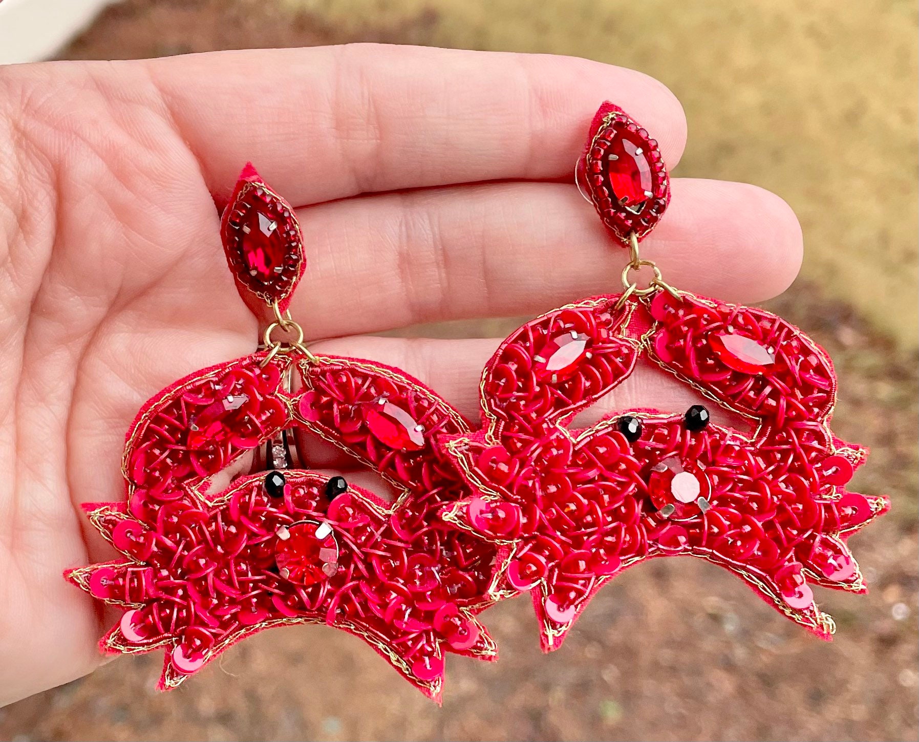 Perlenohrringe Mit Krabbe Und Strasssteinen/Strand-Statement-Schmuck Saatperlen Kitschige Ohrringe Sommerurlaub Tropisch Geschenke Für Sie Perlenohrringe Mit Krabbe Und Strasssteinen/Strand-Statement-Schmuck Saatperlen Kitschige Ohrringe Sommerurlaub Tropisch Geschenke Für Sie von JordynJamesCo