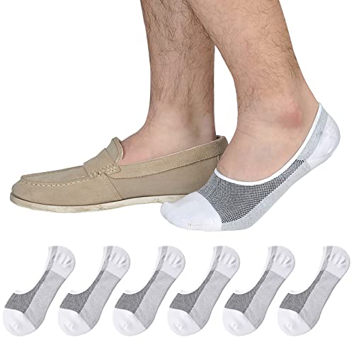 Jormatt 6 Paar Sneaker Socken Baumwoll für Herren & Damen in Größe 39-42 - Kurze Sportsocken mit Anti-Rutsch-Silikon, unsichtbar, Trainer Socken von Jormatt