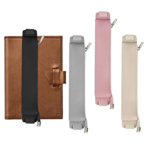 Jortmrd 4 Stück Stifthalter Notizbuch Federmäppchen mit Gummiband Stiftetasche PU Leder Stiftemappe Klein Schmal Stifteetui Tagebuch Federtasche Elastische Stiftschlaufe Pen Holder Bleistifthalter von Jortmrd