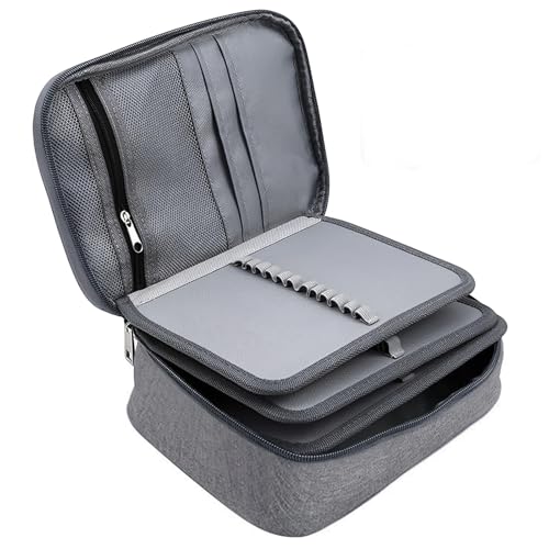 Jortmrd 72 Slots Federmäppchen Große Kapazität Federmappe Abnehmbar Federtasche Bleistift Beutel Studenten Stationäre Fall Stiftemappe mit Reißverschluss für Einschulung Schulanfang (Grau) von Jortmrd