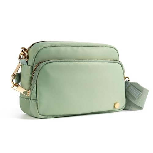 Anti-Diebstahl-Crossbody-Tasche für Damen, Schlitz-resistent, RFID-blockierend, Reise-Geldbörsen, kleine Umhängetasche, Handtasche, Nylon, Salbeigrün Anti-Diebstahl-Crossbody-Tasche für Damen, Schlitz-resistent, RFID-blockierend, Reise-Geldbörsen, kleine Umhängetasche, Handtasche, Nylon, Salbeigrün von Joryin
