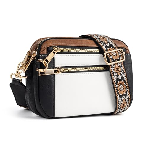 Anti-Diebstahl-Crossbody-Tasche für Damen, bruchfest, RFID-blockierend, Reise-Geldbörsen, kleine Umhängetasche, Handtasche, Schwarz Weiß Braun Anti-Diebstahl-Crossbody-Tasche für Damen, bruchfest, RFID-blockierend, Reise-Geldbörsen, kleine Umhängetasche, Handtasche, Schwarz Weiß Braun von Joryin