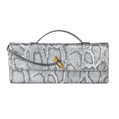 Gewebte Geldbörse für Damen, Abend-Clutch, gewebtes Leder, Umhängetasche, Wildleder-Geldbörse, formelle Abendtasche, Sterling Python von Joryin