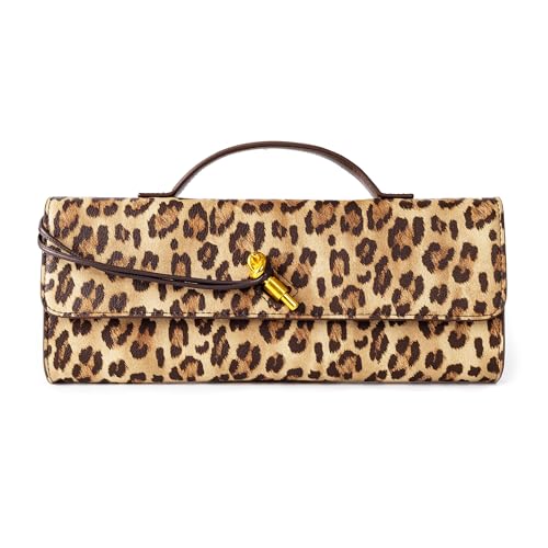 Gewebte Geldbörse für Damen, Abend-Clutch, gewebtes Leder, Umhängetasche, Wildleder-Geldbörse, formelle Abendtasche, braun von Joryin