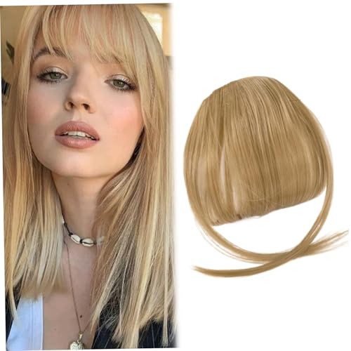 Clip-In-Pony für Damen 24, 9 cm natürlicher Clip-On-Pony flachsfarbener Air- Haarspange mit unsichtbarem Netz atmungsaktiv lockbar schneidbar waschbar Fake- -On- von Jorzer
