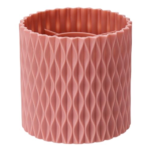 Drehende Make-up-Bürstenhalter 360 ° rotierende kosmetische Bürsten großer Kapazität Pinsel Organizer Rotierender Stifthalter für Schreibtisch Waschtisch rosa von Jorzer