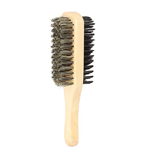 Holzhaarpinsel hartes und weiches Haar Pinsel Herren Bart Styling Pinsel doppelseitig Gesichtsborste Haarbürste Männliche Schnurrbart Pinsel Holzgriff Haarpeeling Rasur Kamm Kamm von Jorzer