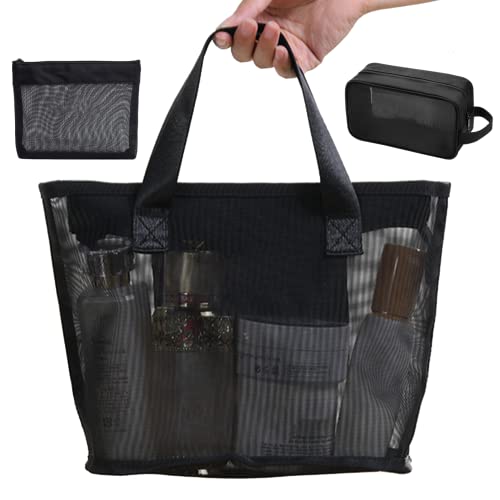 Mesh Make -up -Tasche Mesh Kosmetikbeutel unterschiedliche Größe Reißverschluss Beutel tragbarer Reisen -Toilettenbeutel Leichte Reißverschlussbeutel für Frauen Reisen Accessoires 3pcs von Jorzer