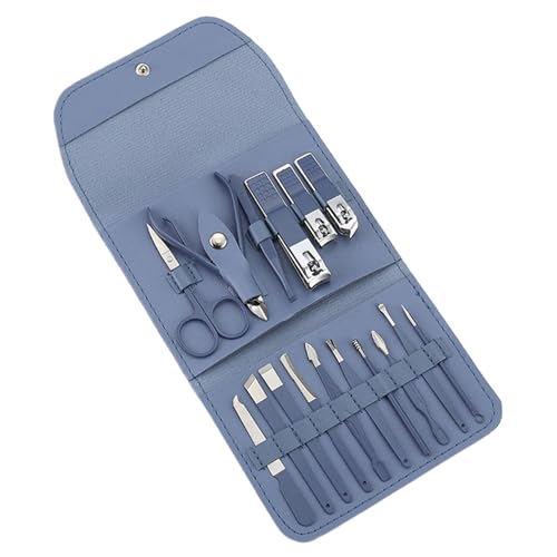 Professionelles Maniküre Set Maniküre Set 16 Teilig Nagelpflege Set Edelstahl Nagelschneide Set Für Männer Und Frauen Nagelknipser Set Mit Lederetui Blau von Jorzer