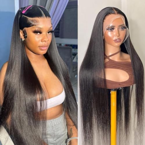 Spitzenfront Perücken menschliches Haar vorgezogen 180% Dichte gerade Hd transparente Spitze Frontalperücken menschliches Haar 10A menschliches Haar Spitzen -Vorderperücken für schwarze Frauen von Jorzer