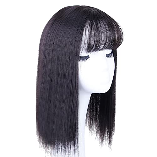Toppers Clip in Crown Toppers Haare Top -Haarstück für Frauen Toupee Teilwiglets natürliche Haarstücke für mildes Haarausfall Volumenabdeckung Graues Haar (schwarz, 25 cm) von Jorzer