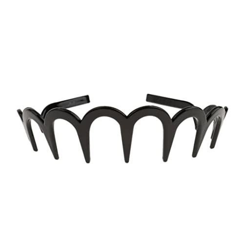 Unisex Stirnband Schwarzes Frühling Metal Hair Band mit langer Zähne Haarhoop Sport Stirnband Kopfbedeckungszubehör schwarz 1pc von Jorzer