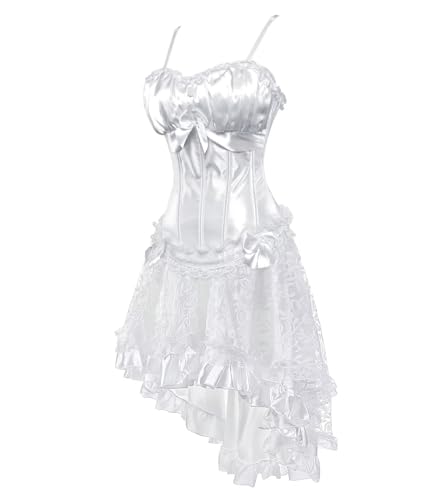 Corsage Korsett Kleider Top Rock Set Corset Dress Damen nkleid n Straps Schnüren Elegant Vintage Brautkleid Weiß XL Corsage Korsett Kleider Top Rock Set Corset Dress Damen nkleid n Straps Schnüren Elegant Vintage Brautkleid Weiß XL von Josamogre