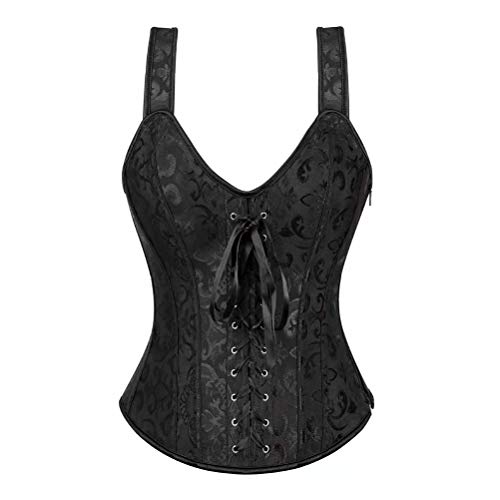 Schwarz Corset Top Korsett Damen Corsage Mit Träger ReißverschlussSexy Vintage 2XL Schwarz Corset Top Korsett Damen Corsage Mit Träger ReißverschlussSexy Vintage 2XL von Josamogre