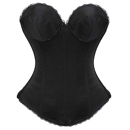 Josamogre bustier vollbrust korsett corsage push up braut sexyfasching mittelalter lingerie Schwarz S von Josamogre