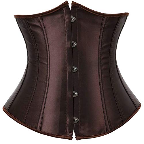 Josamogre Korsett Unterbrust Damen Corset Corsage Underboob Top Gothic Burlesque Sexy Braun M von Josamogre