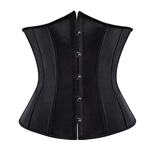 Josamogre Unterbrust Korsett Damen Corset Corsage Halbbrust Top Underboob Gothic Burlesque Sexy Schwarz 2XL von Josamogre