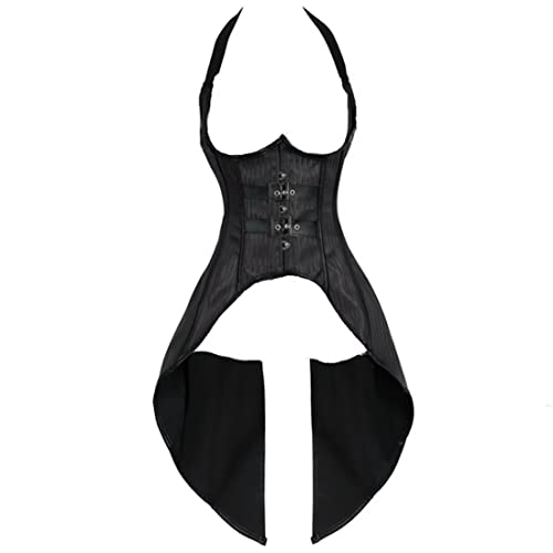 Josamogre Corset Long Unterbrust Korsett Bustier Top Bluse Neckholder Outfits für Frauen Exotic Gothic Halloween S von Josamogre