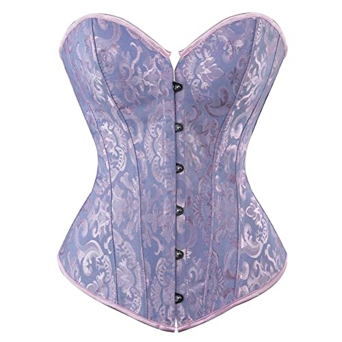 Josamogre Korsett Top Damen Corset Sexy Oberteil Corsage Vollbrust Vintage Renaissance Blau S von Josamogre