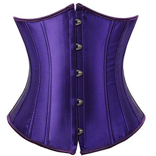 Josamogre Korsett Unterbrust Damen Corset Corsage Underboob Top Gothic Burlesque Sexy Violett XL von Josamogre