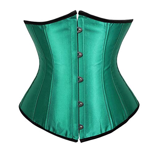 Josamogre Korsett Unterbrust Damen Corset Corsage Waist Trainer Top Gothic Burlesque Sexy Grün XS von Josamogre