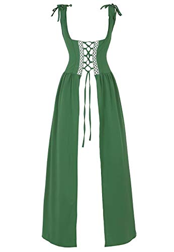 Josamogre Renaissance Mittelalter Kleid Damen Sommerkleid Kurzarm mit trompetenärmel Party Kostüm bodenlang Vintage Retro Costume Cosplay Lila 3XL von Josamogre