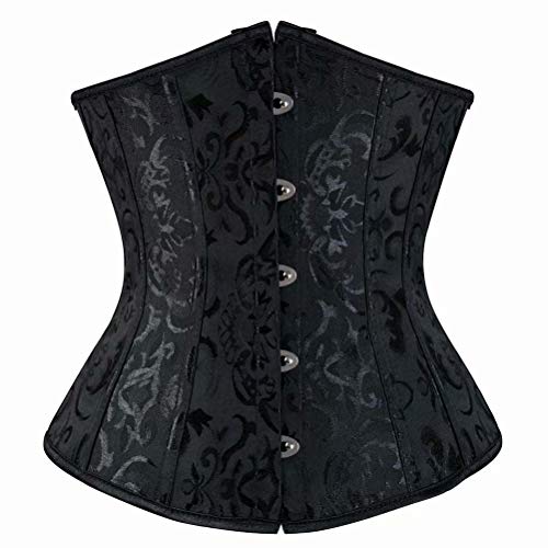 Josamogre Unterbrust Korsett Damen Corset Corsage Halbbrust Top Gothic ElegantBurlesque Sexy Schwarz 4XL von Josamogre