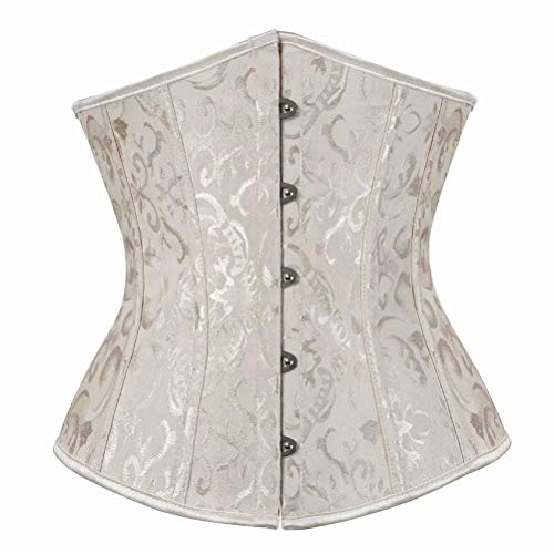 Josamogre Unterbrust Korsett Damen Corset Top Sexy Corsage Halbbrust Gothic Elegant Vintage Khaki 6XL von Josamogre