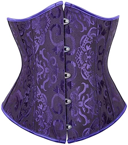 Josamogre Unterbrust Korsett Top Corsett Damen Sexy Corsage Halbbrust Gothic Vintage Violett M von Josamogre