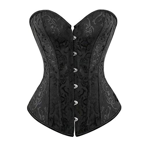 Josamogre Korsett Schwarz Korsage Damen Corset Top Sexy Vintage Große Größe L von Josamogre