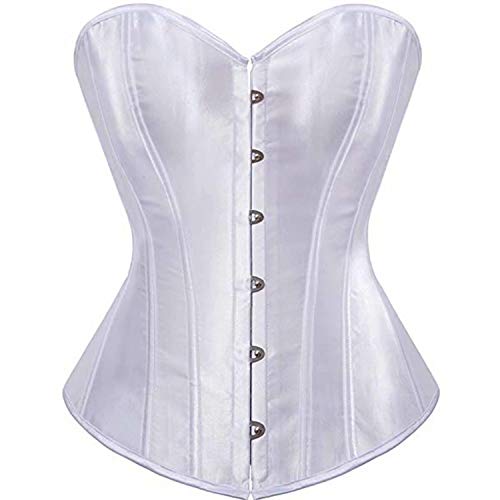 Josamogre Weißes Korsett Damen Top Corset Bustier Vollbrust Sexy Gothic Bluse Vintage L von Josamogre