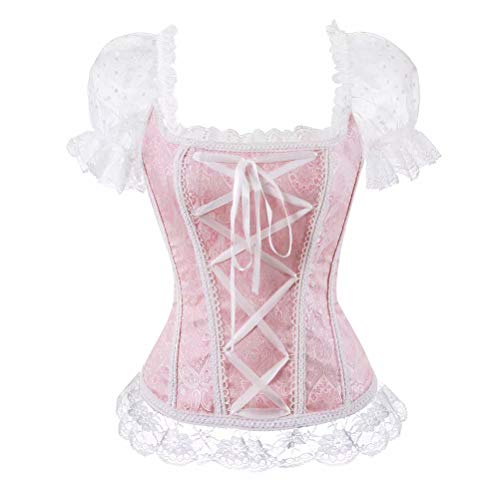 Korsett Push up Bustier Corsage mit träger Spitze Blumen ärmel Größe Größe erotische Damen top elegant Pink s von Josamogre